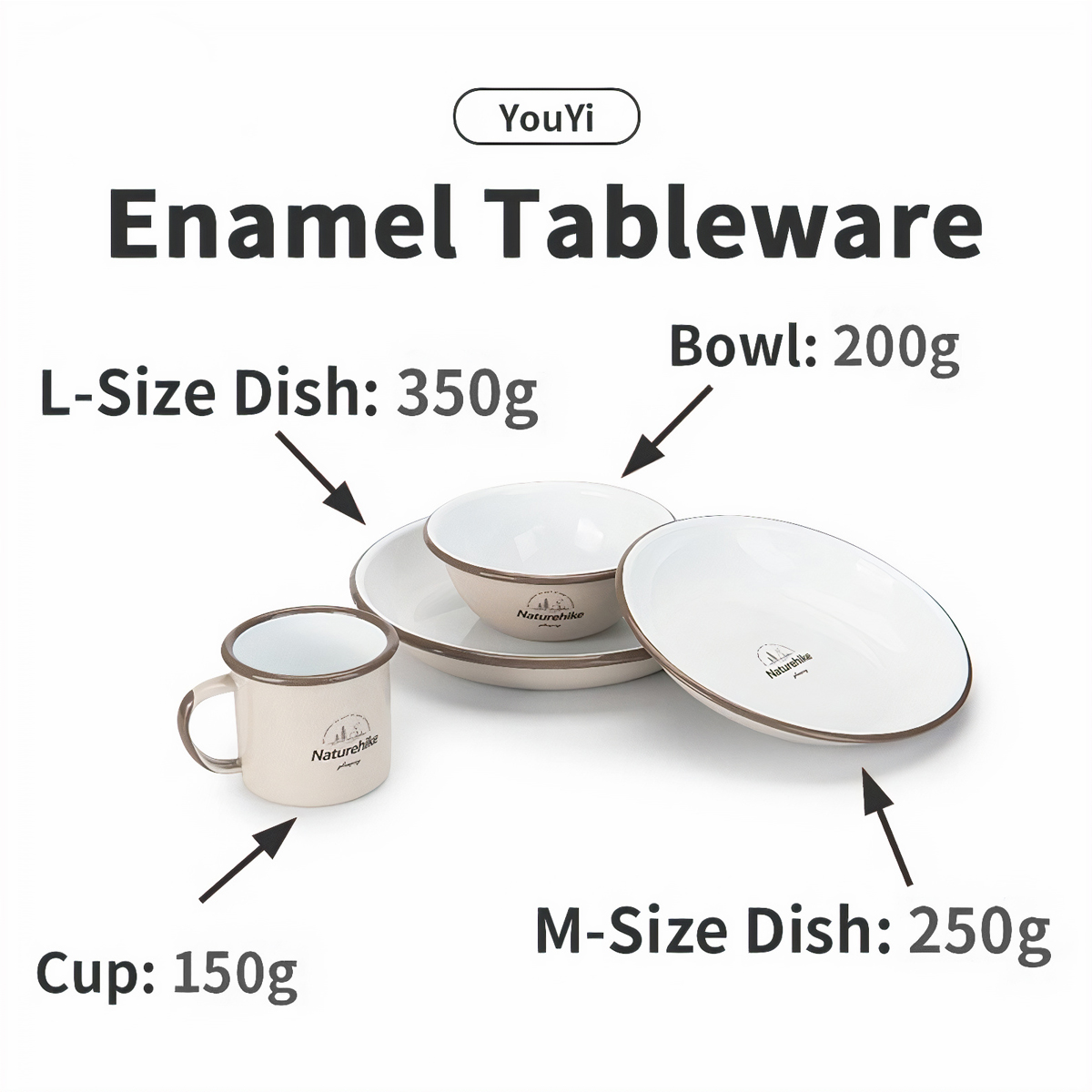 Naturehike Bát Đĩa Cắm Trại Du Lịch Tráng Men