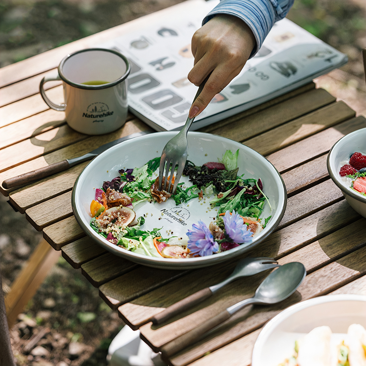 Naturehike Bát Đĩa Cắm Trại Du Lịch Tráng Men