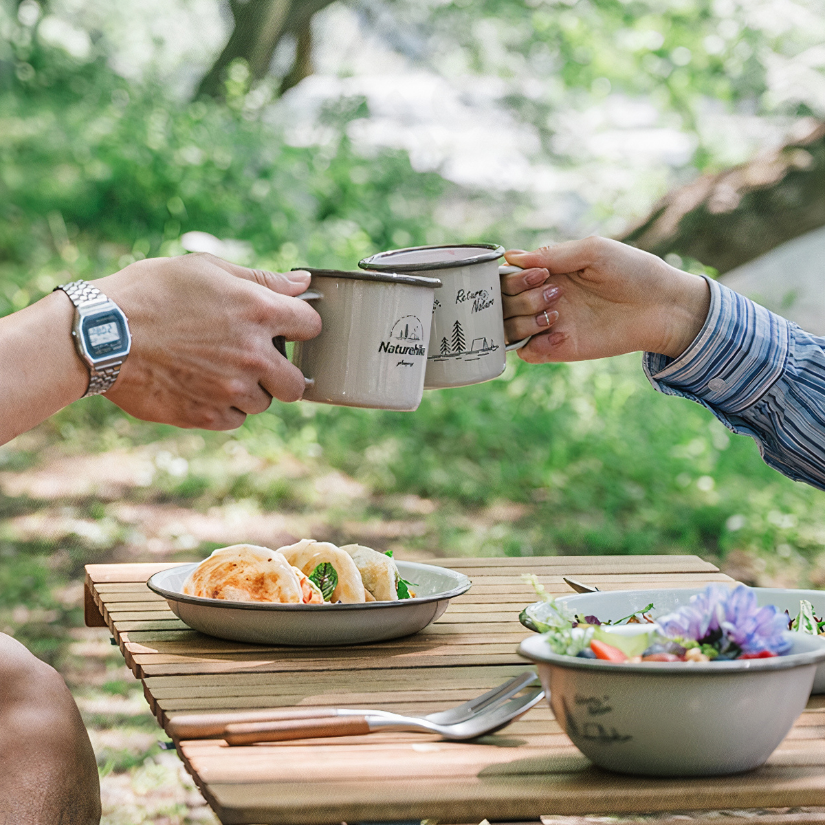 Naturehike Bát Đĩa Cắm Trại Du Lịch Tráng Men