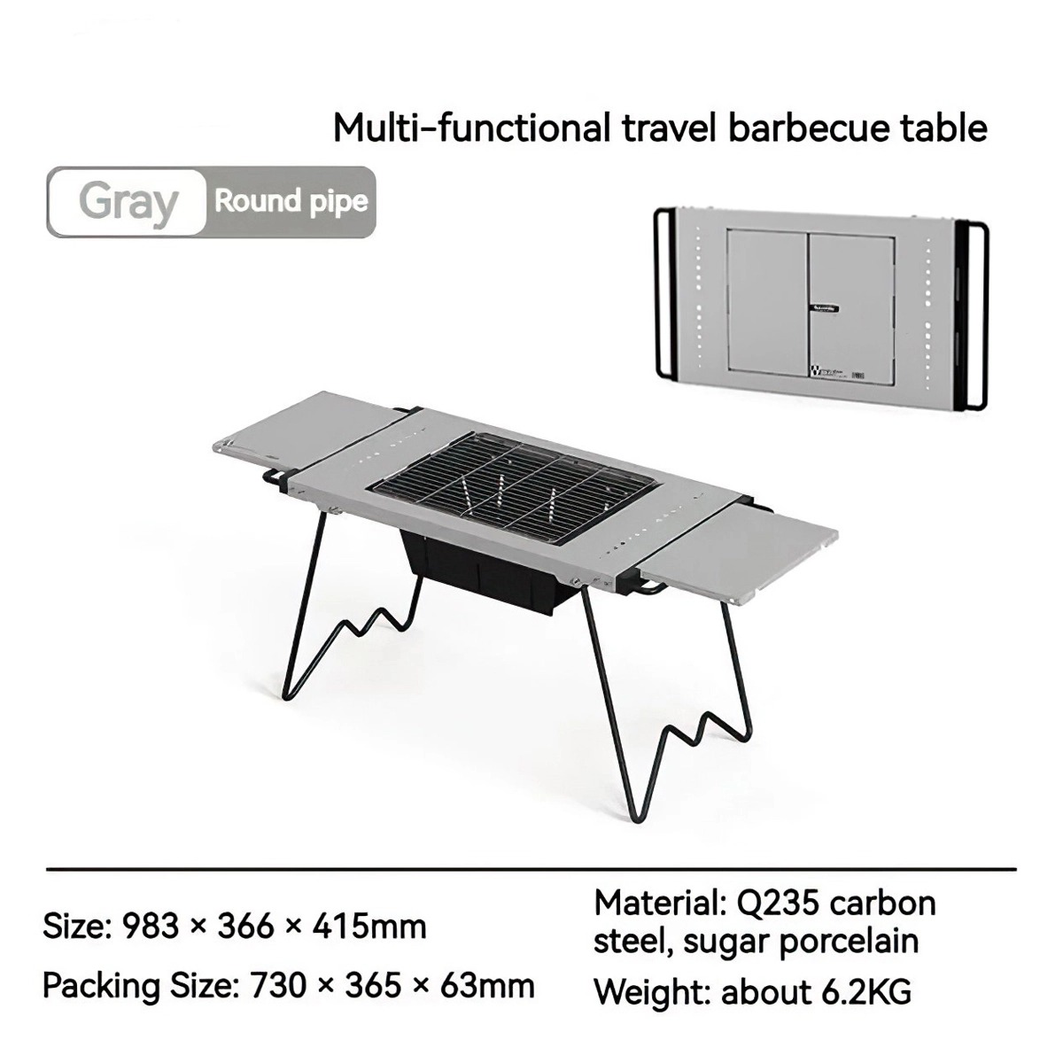 Naturehike CNK2300CW014 Bếp Bàn Nướng Cắm Trại Di Động Đa Năng