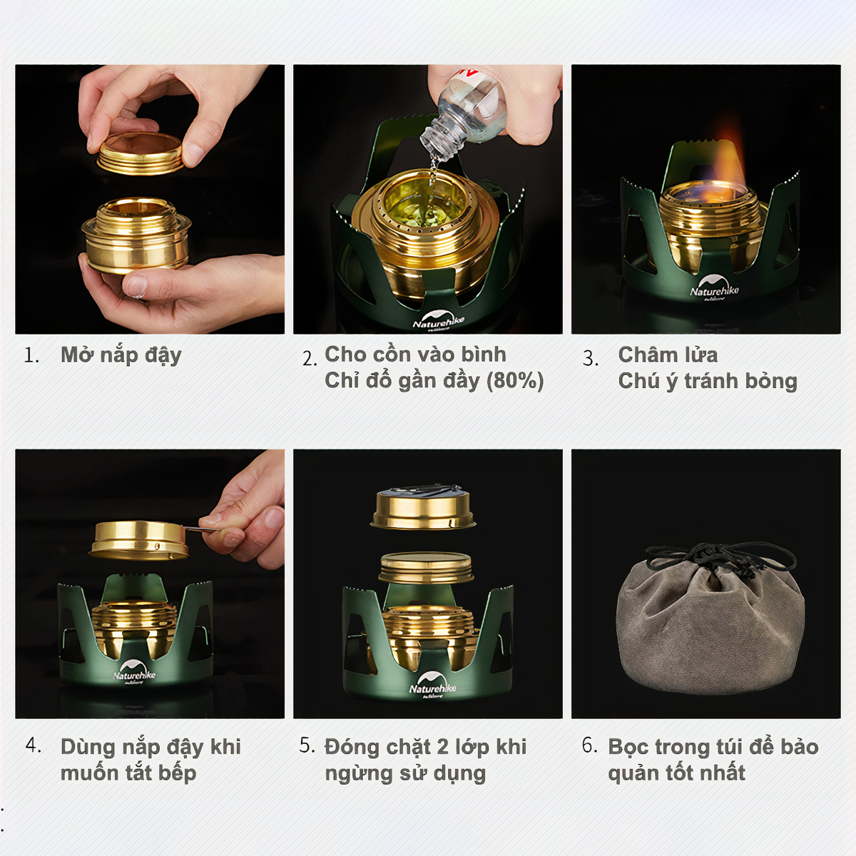 Bếp Cồn Dã Ngoại, cắm trại, Đi Phượt Mini NatureHike