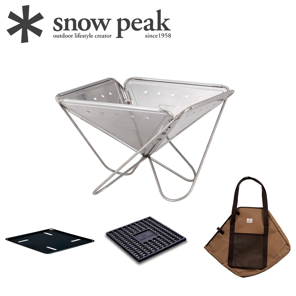 Bếp Củi Cắm Trại Du Lịch Snowpeak Fireplace L Starter Set (Japan Set)