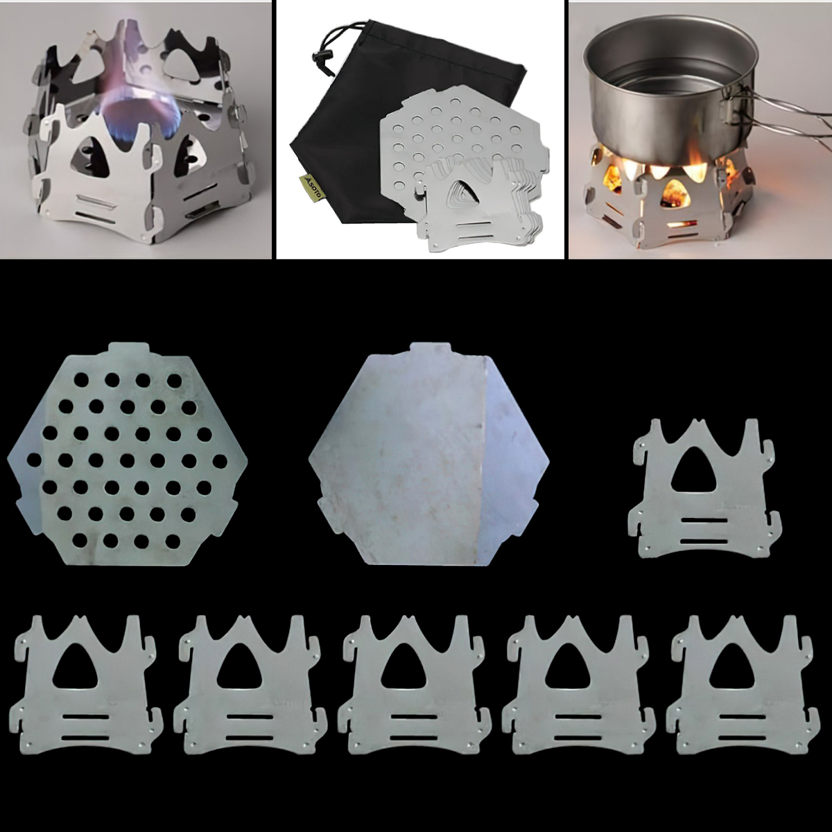 Bếp Củi Cắm Trại Du Lịch Soto Fire Base Hexa