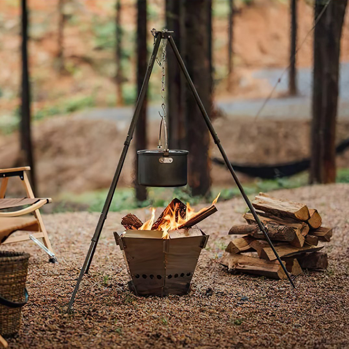 Bếp Củi Lục Giác Xếp Gọn Cắm Trại Naturehike