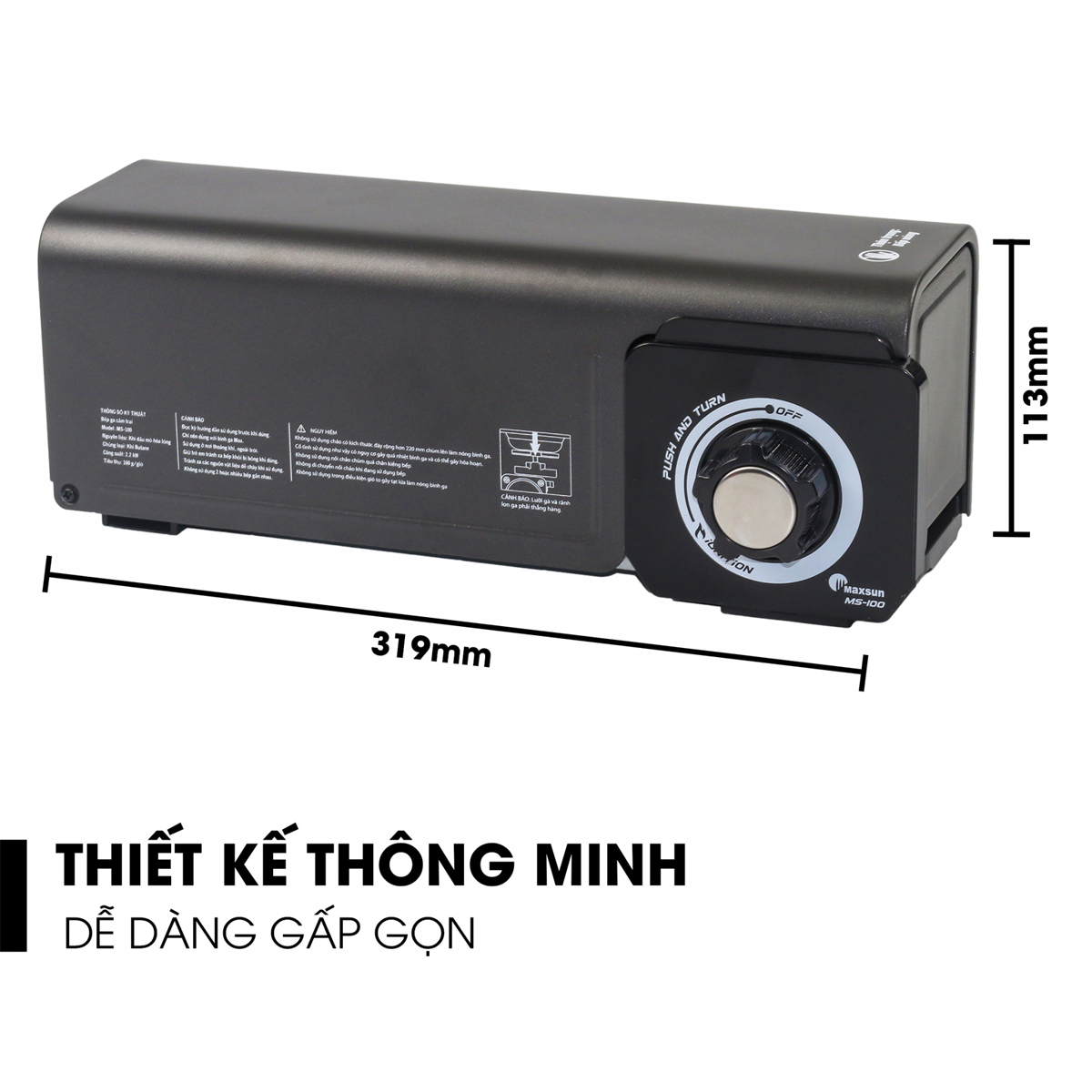 Bếp gas dã ngoại gấp gọn Maxsun MS-100