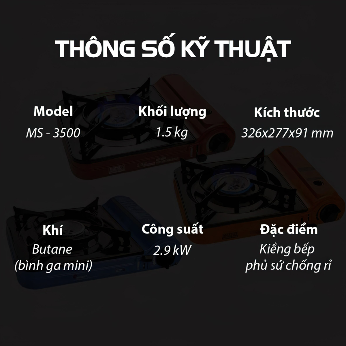 Maxsun Ms-3500 Bếp Ga Mini Cắm Trại