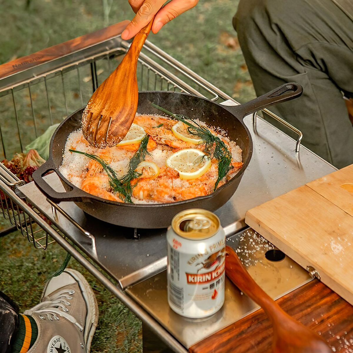 Bếp Ga Glamping Để Bàn Naturehike G01 Tabletop Folding Single Head Gas Furnace