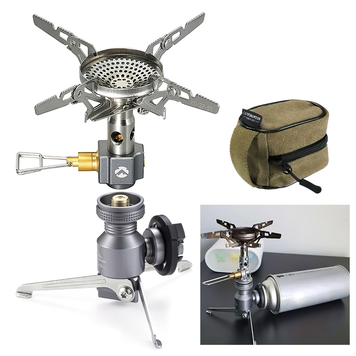 Campingmoon XD-2-NE Bếp Gas Dã Ngoại Xếp Gọn  3.300W (Có Túi Đựng)