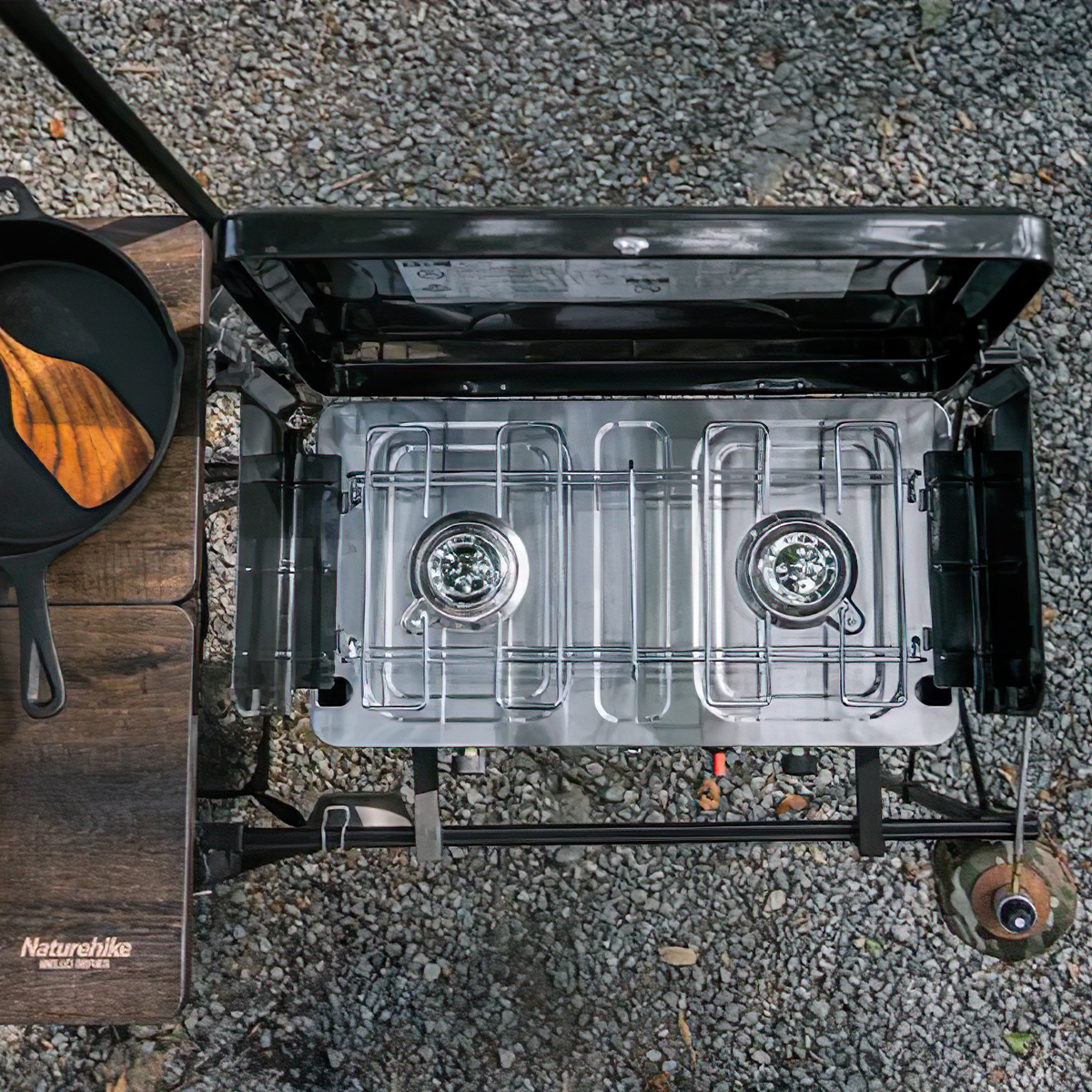 Naturehike Bếp Gas Đôi Cắm Trại Glamping Xếp Gọn NH22RJ001