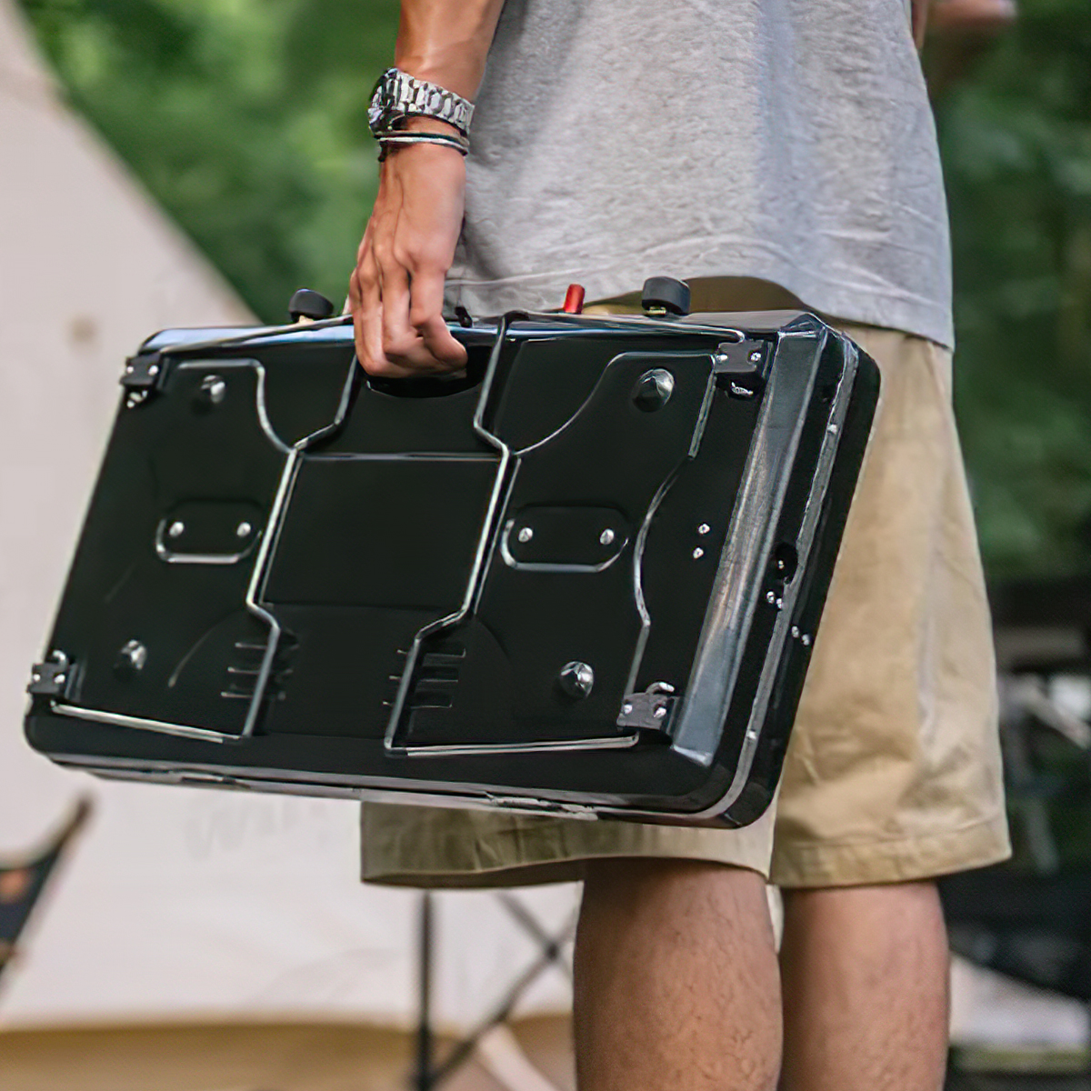 Naturehike Bếp Gas Đôi Cắm Trại Glamping Xếp Gọn NH22RJ001