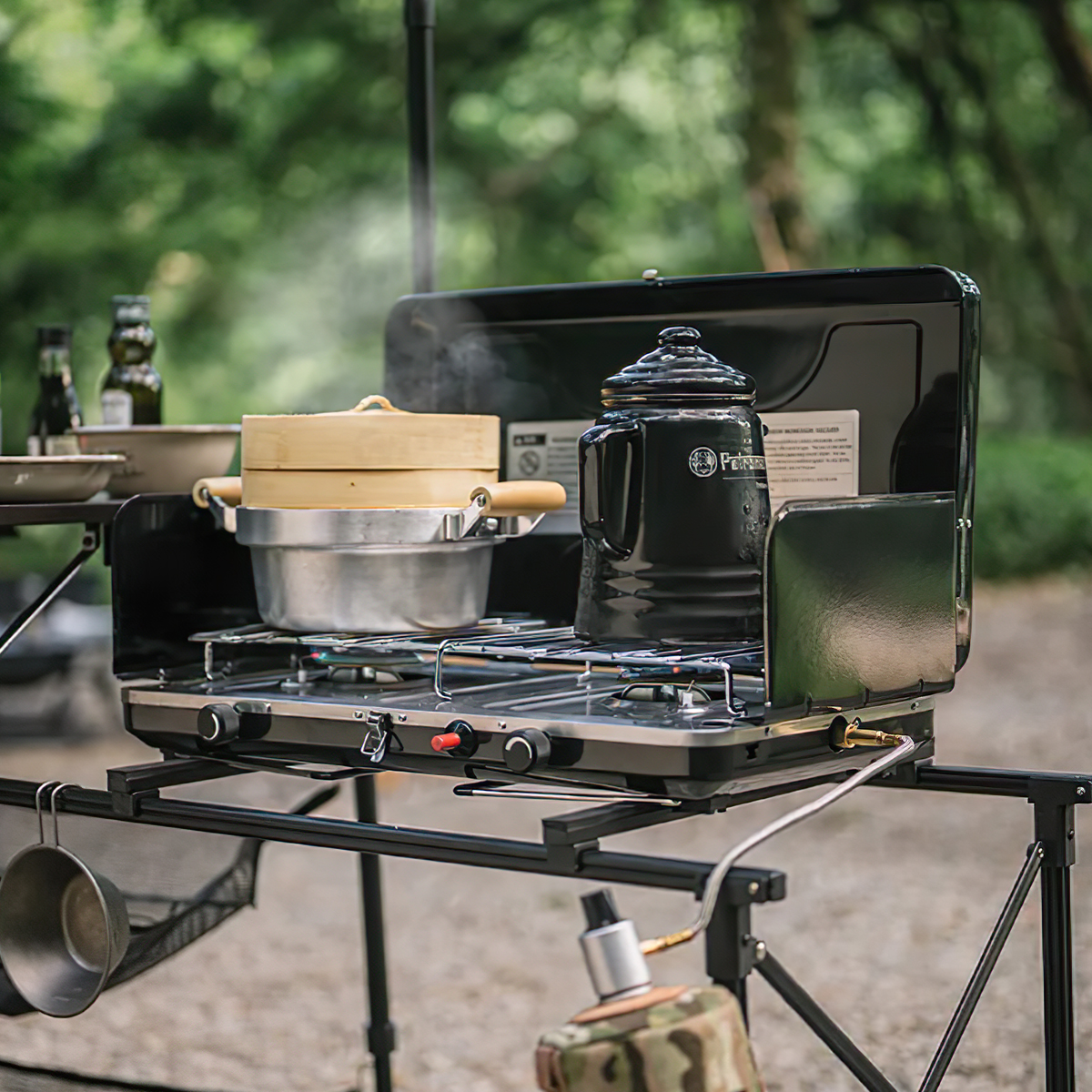 Naturehike Bếp Gas Đôi Cắm Trại Glamping Xếp Gọn NH22RJ001