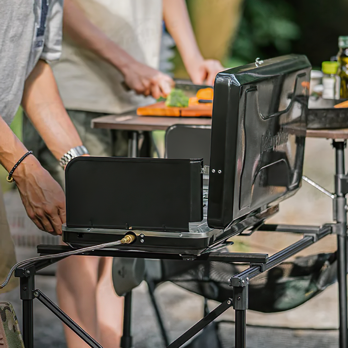 Naturehike Bếp Gas Đôi Cắm Trại Glamping Xếp Gọn NH22RJ001