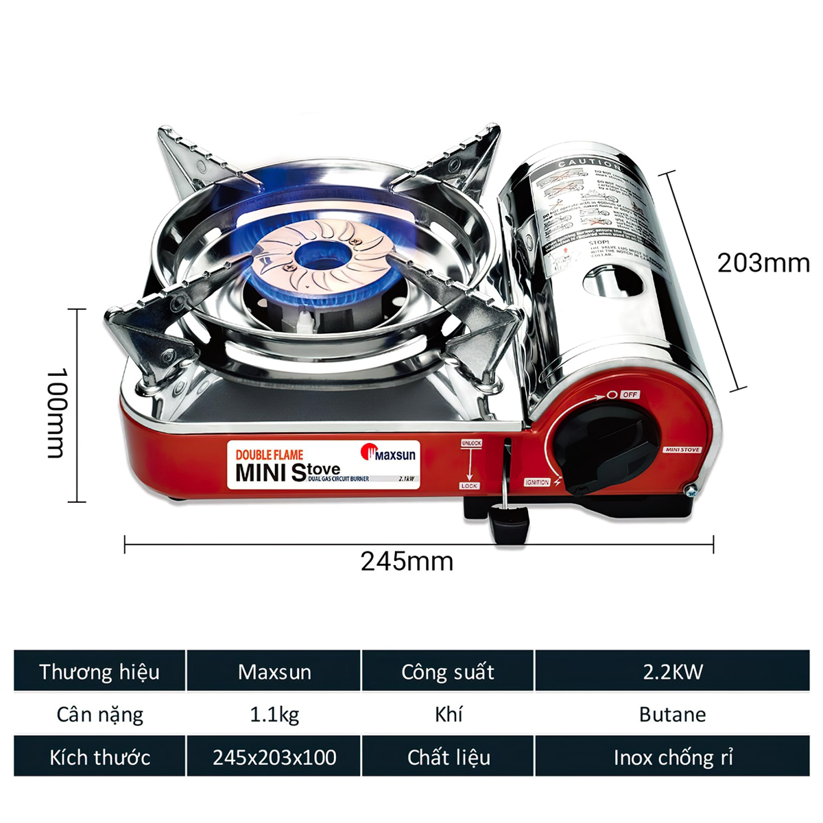 Bếp Gas Cắm Trại Mini Maxsun MS-8000