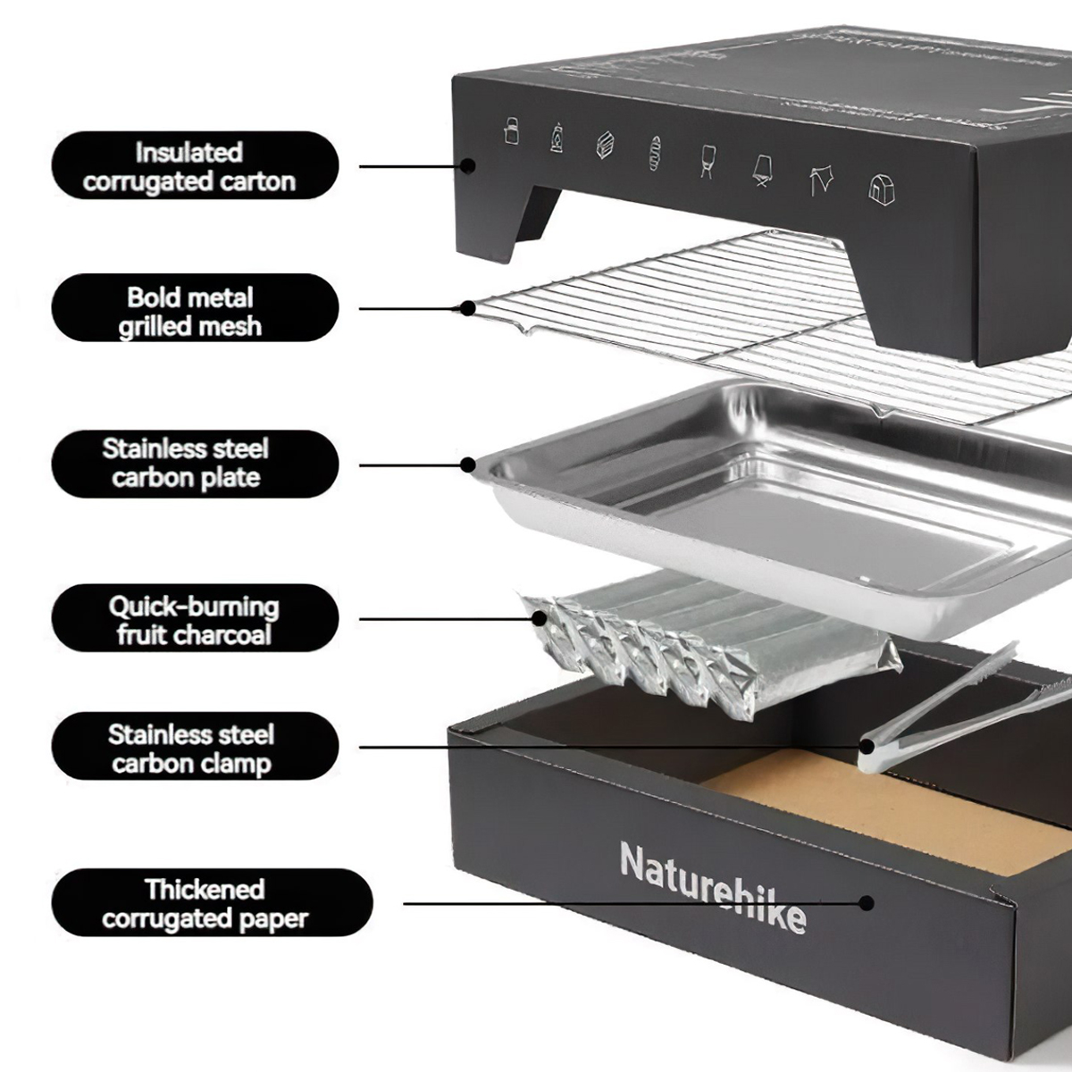 Naturehike CNK2300CW012 Bếp Nướng Cắm Trại BBQ Dùng Một Lần