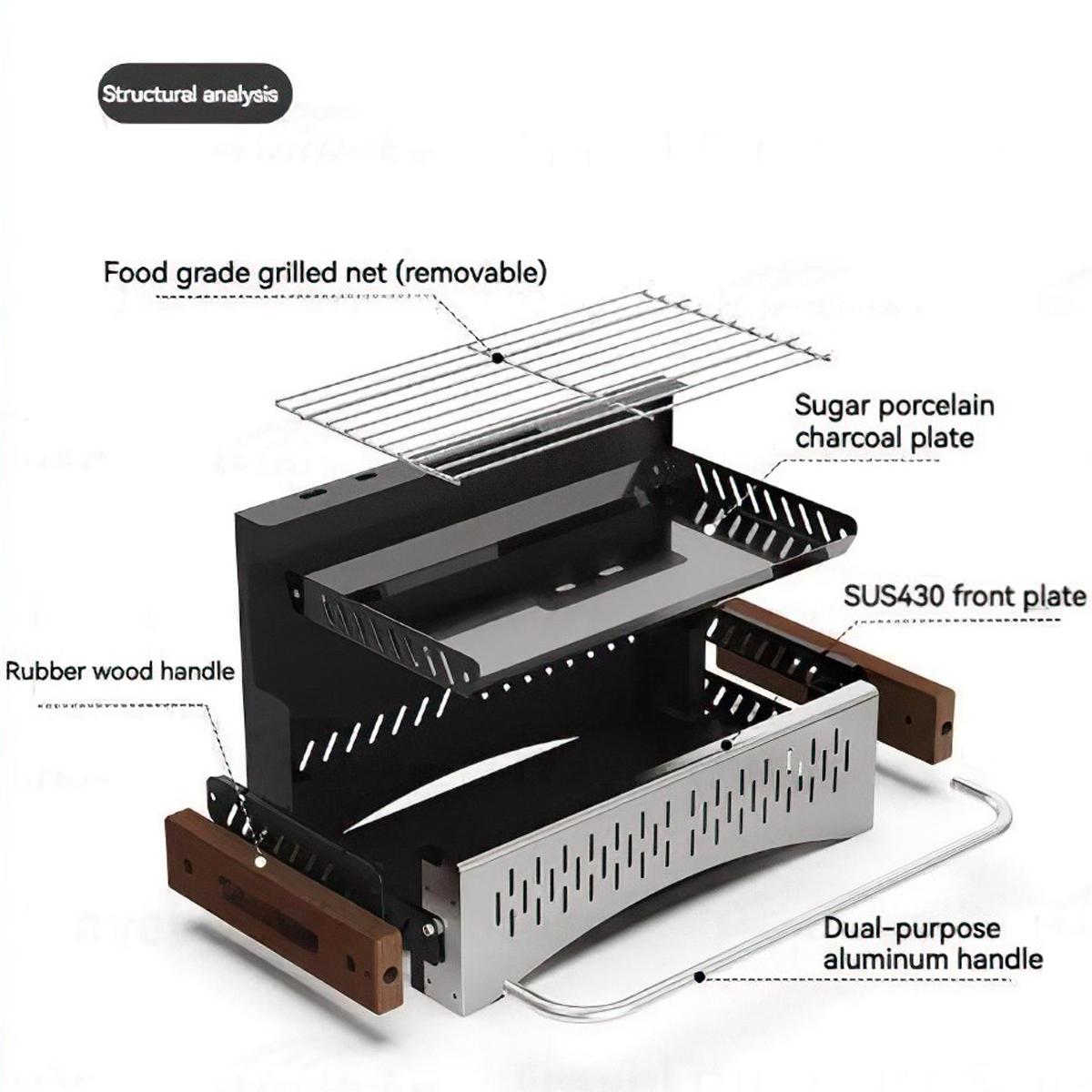 Naturehike CNK2300CJ010 Bếp Than Hoa Nhỏ Gọn Cắm Trại BBQ