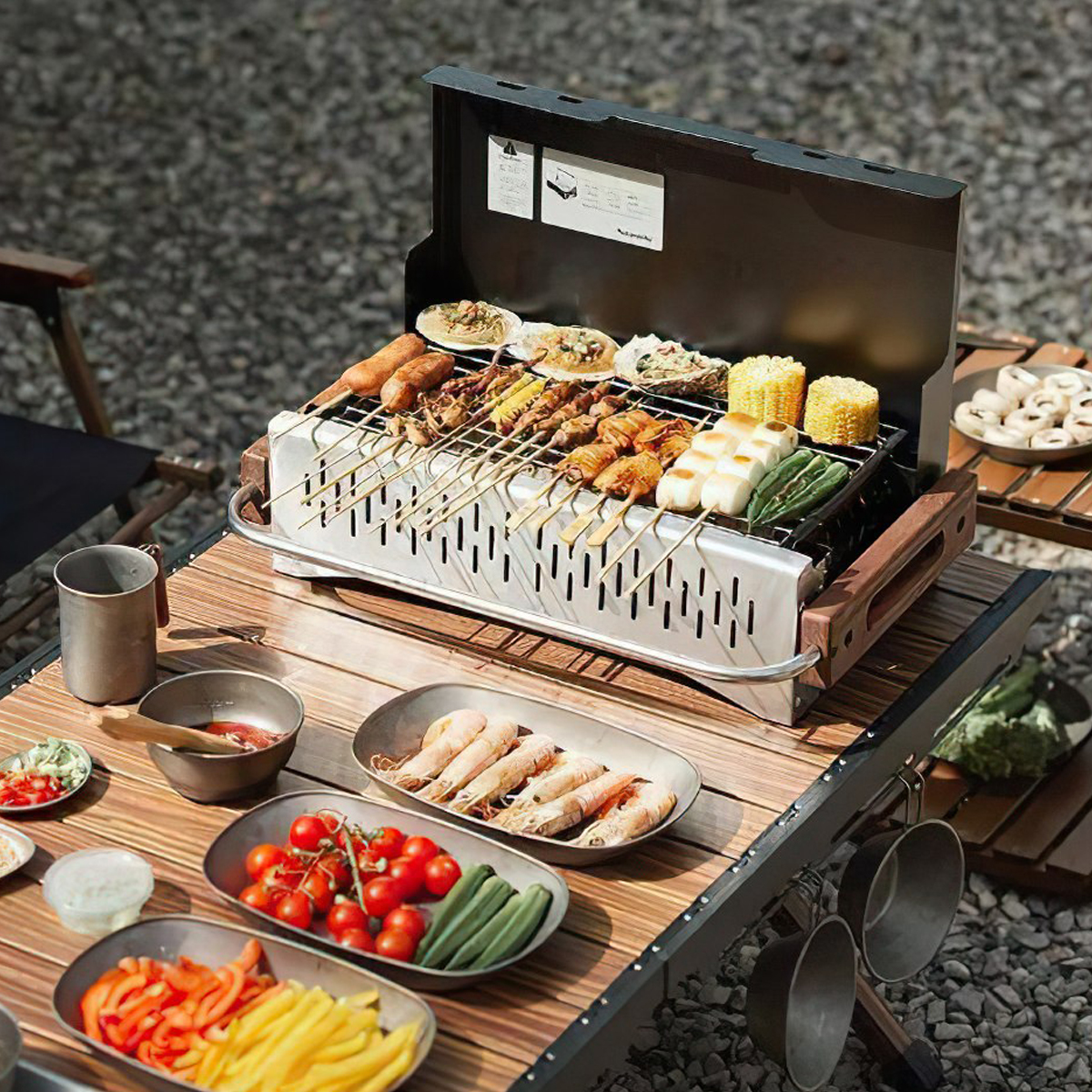 Naturehike CNK2300CJ010 Bếp Than Hoa Nhỏ Gọn Cắm Trại BBQ