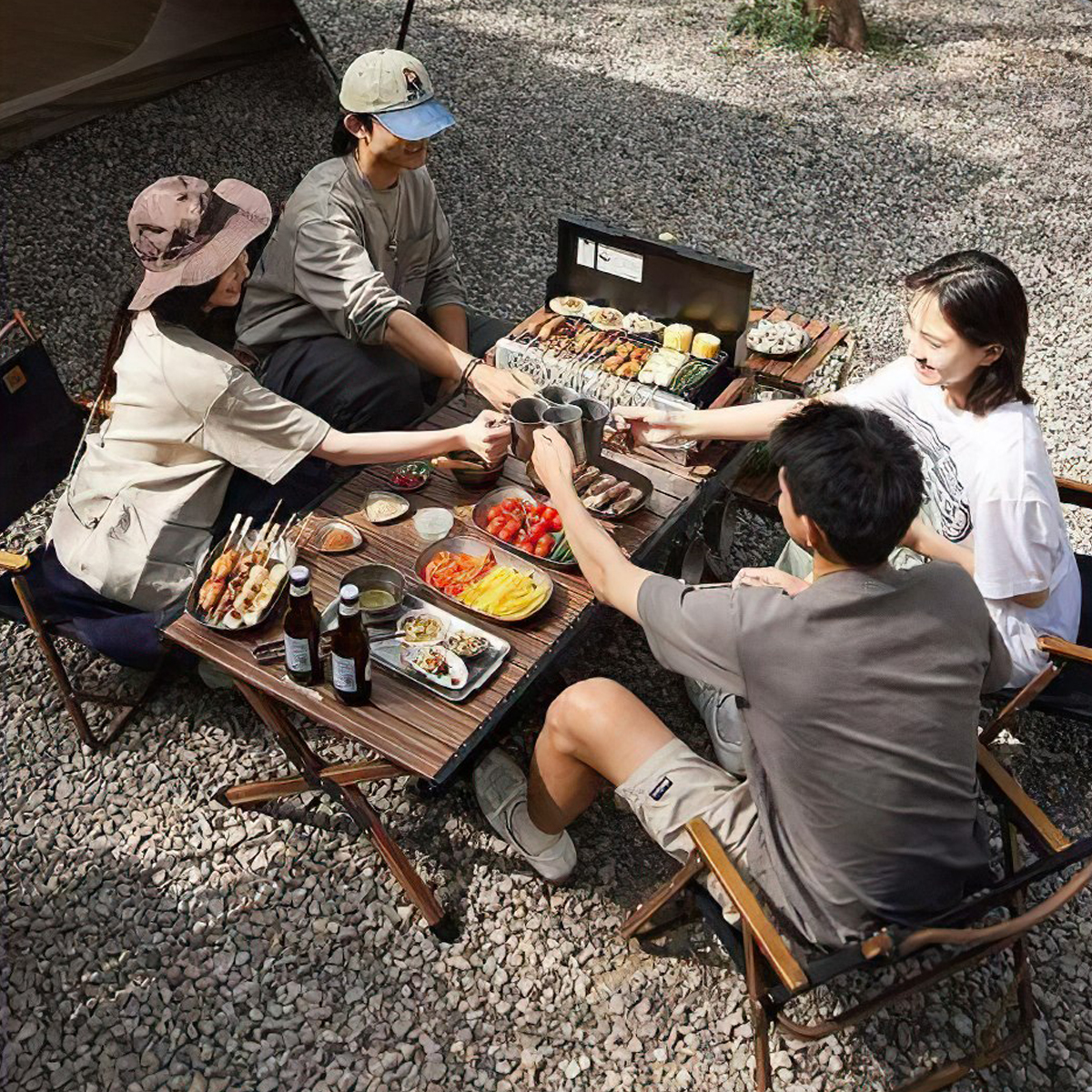 Naturehike CNK2300CJ010 Bếp Than Hoa Nhỏ Gọn Cắm Trại BBQ