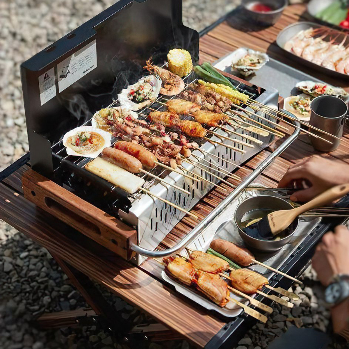 Naturehike CNK2300CJ010 Bếp Than Hoa Nhỏ Gọn Cắm Trại BBQ