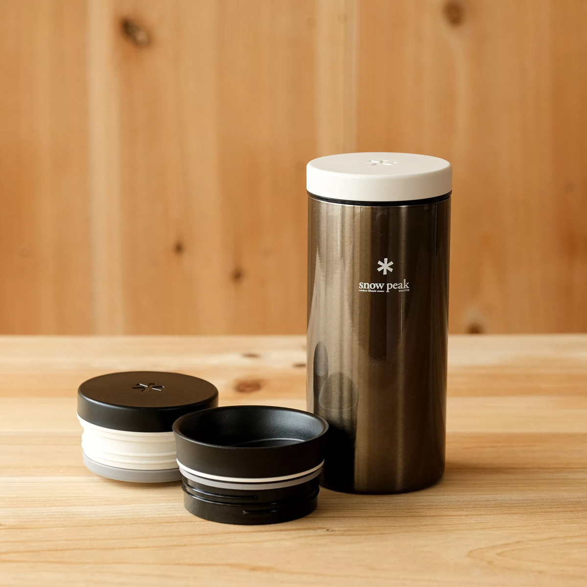 Bình Giữ Nhiệt Cắm Trại Du Lịch Snowpeak Kanpai Bottle 350ml Dark Silver