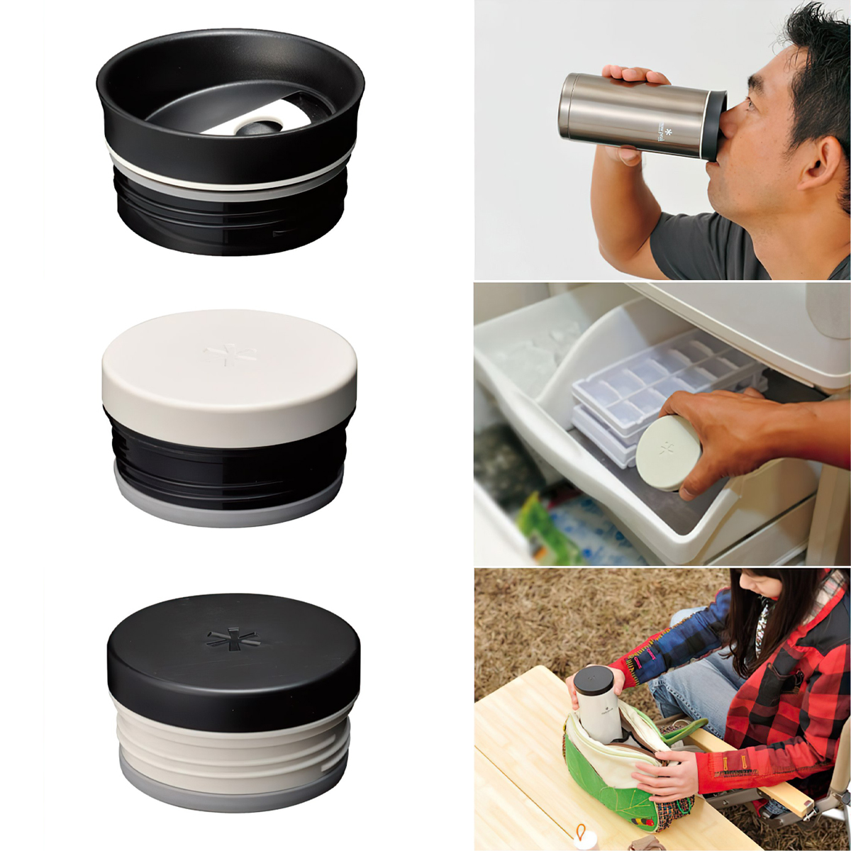 Bình Giữ Nhiệt Cắm Trại Du Lịch Snowpeak Kanpai Bottle 350ml Dark Silver