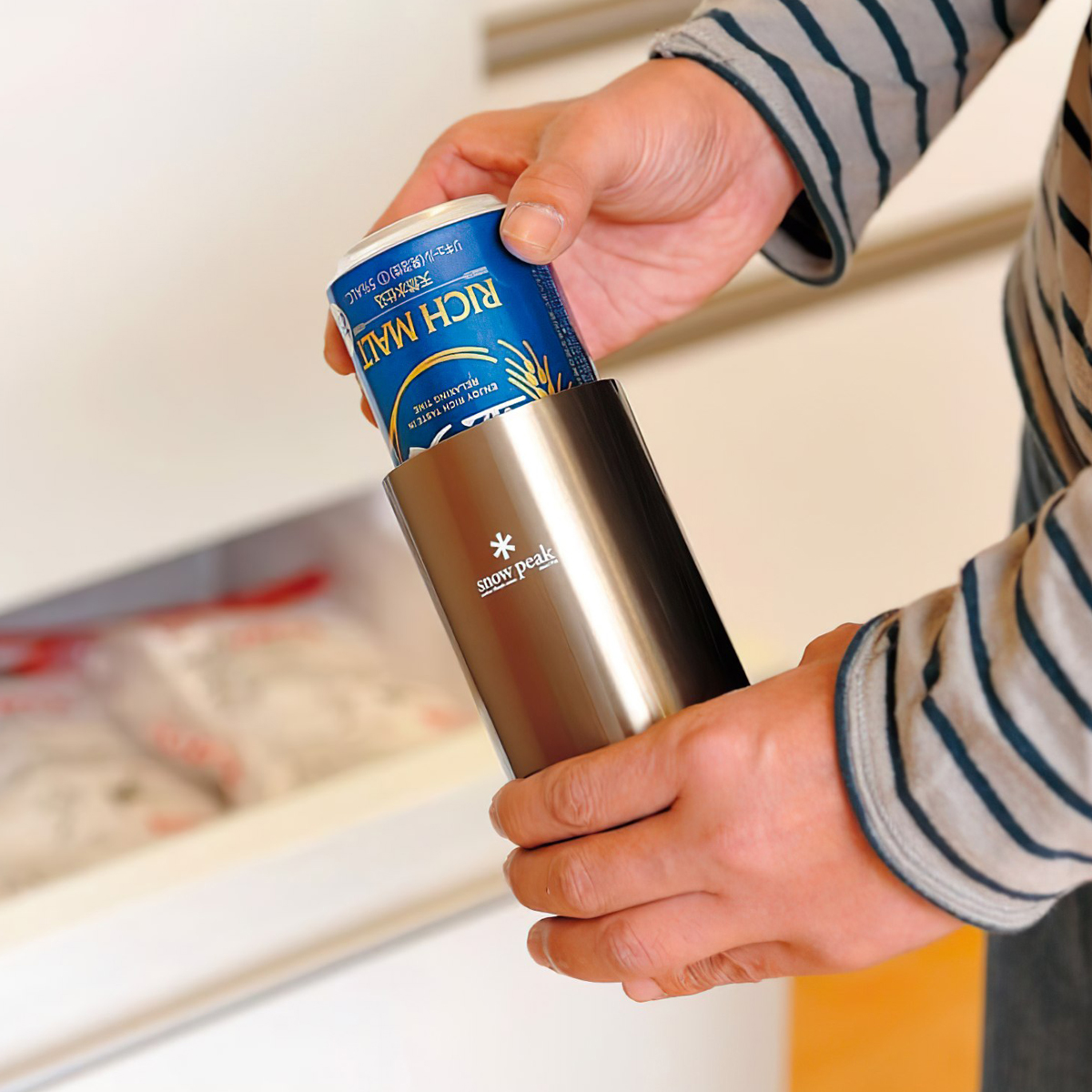 Bình Giữ Nhiệt Cắm Trại Du Lịch Snowpeak Kanpai Bottle 350ml Dark Silver