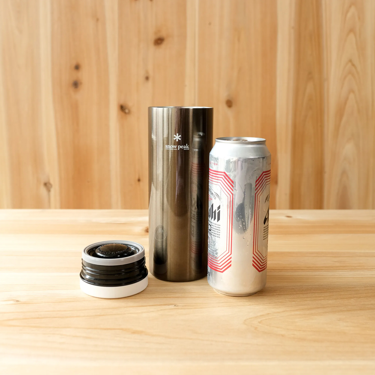 Bình Giữ Nhiệt Cắm Trại Du Lịch Snowpeak Kanpai Bottle 500Ml Dark Silver