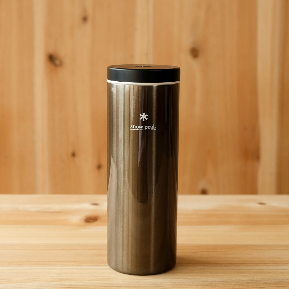 Bình Giữ Nhiệt Cắm Trại Du Lịch Snowpeak Kanpai Bottle 500Ml Dark Silver