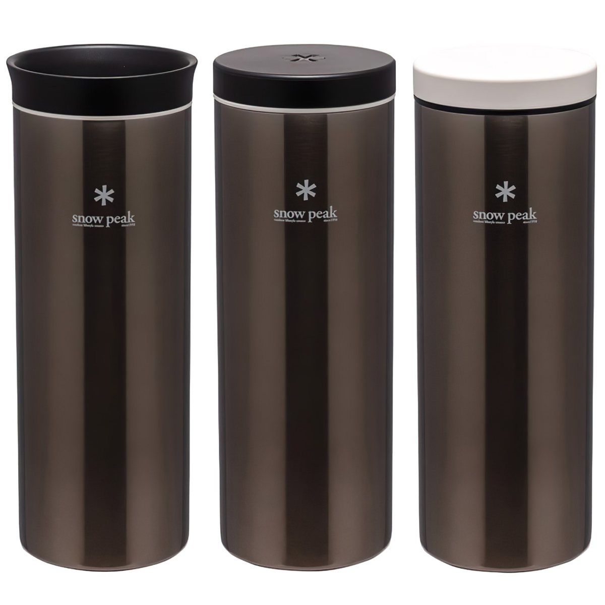 Bình Giữ Nhiệt Cắm Trại Du Lịch Snowpeak Kanpai Bottle 500Ml Dark Silver