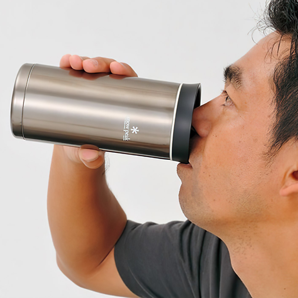 Bình Giữ Nhiệt Cắm Trại Du Lịch Snowpeak Kanpai Bottle 500Ml Dark Silver