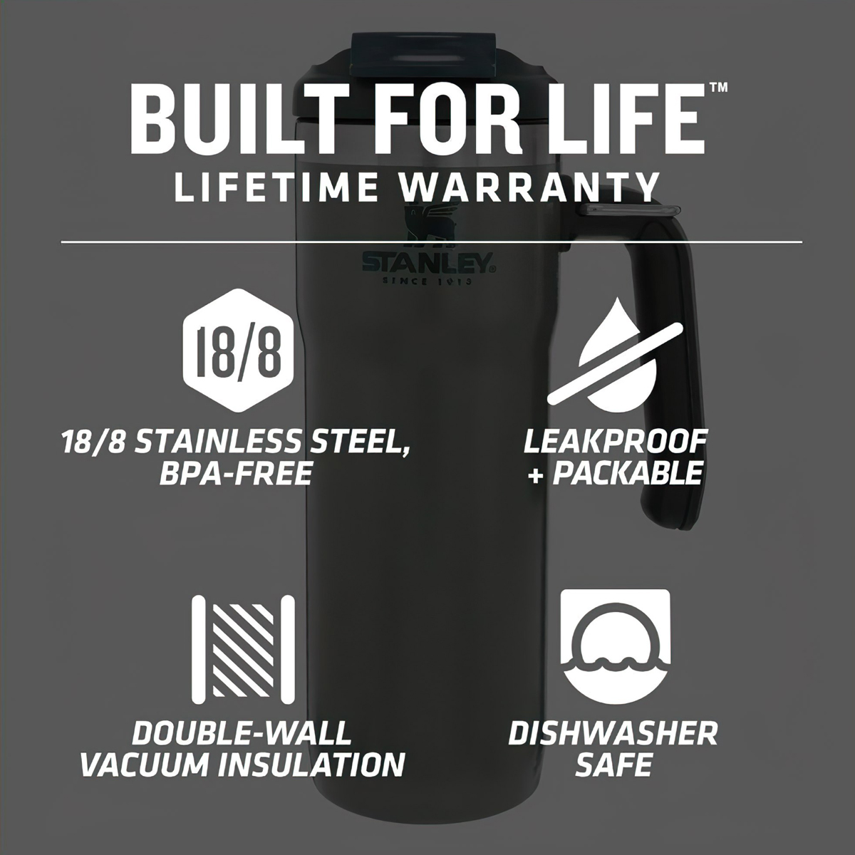 Bình Giữ Nhiệt Cắm Trại Stanley CLASSIC TWINLOCK TRAVEL 590ml