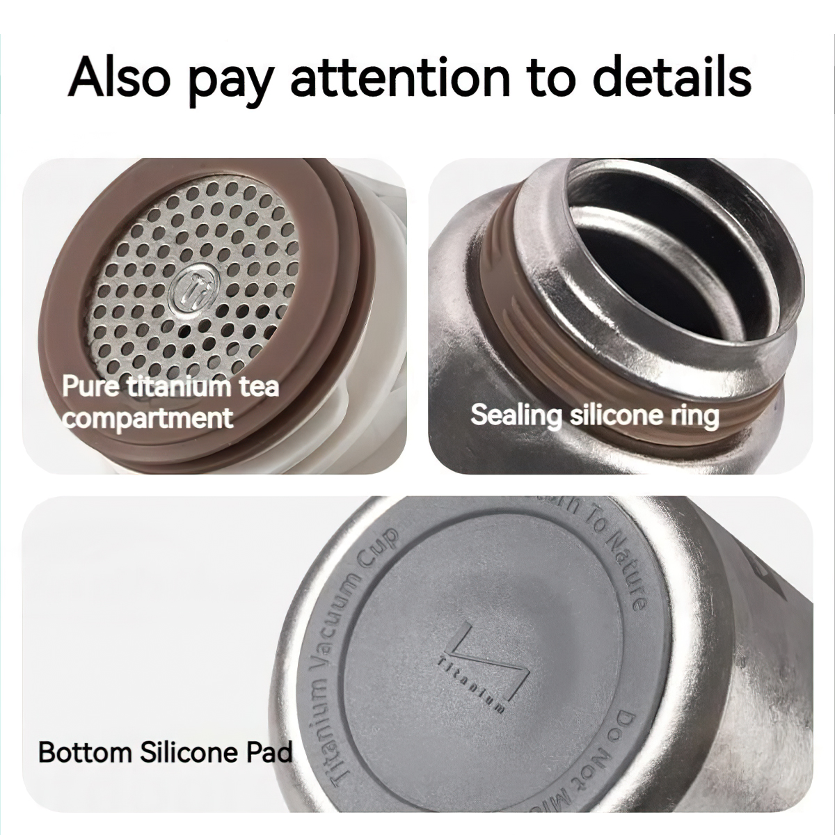 Naturehike Bình Giữ Nhiệt Cắm Trại Titanium (Kèm Bao Da) CNK230CF012