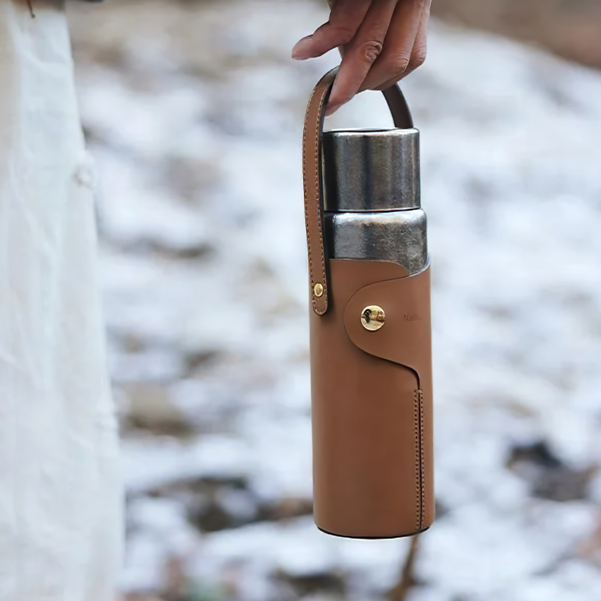 Naturehike Bình Giữ Nhiệt Cắm Trại Titanium (Kèm Bao Da) CNK230CF012