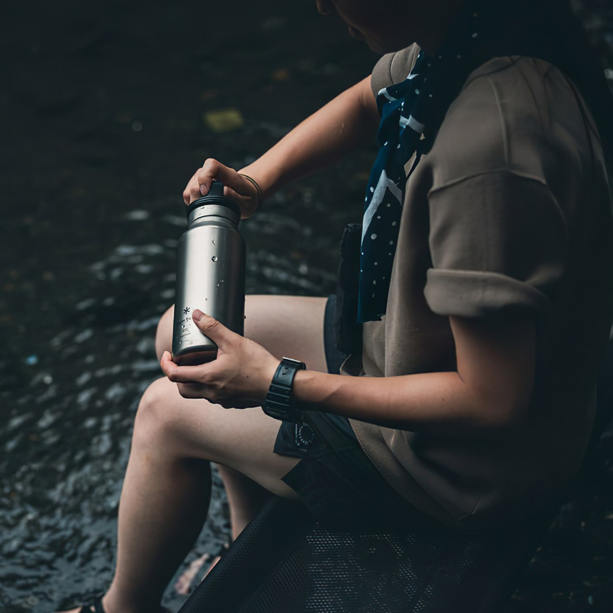 Bình Nước Cắm Trại Du Lịch Snowpeak Titanium Aurora Bottle