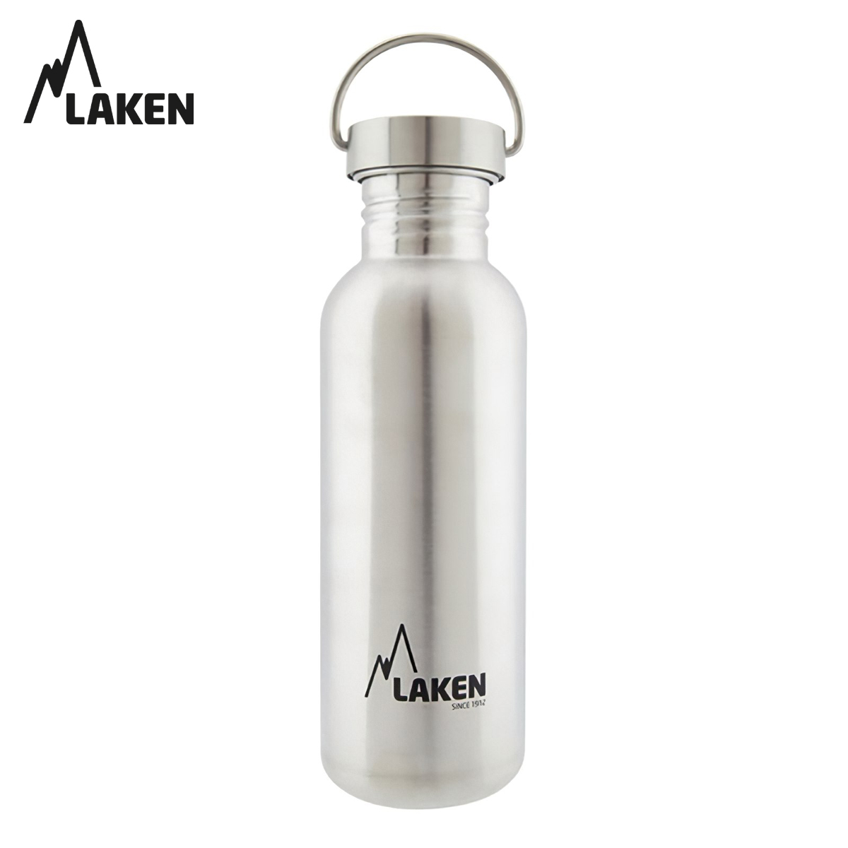 Bình Nước Inox Cắm Trại Laken Basic Steel 0.75L Nắp Thép