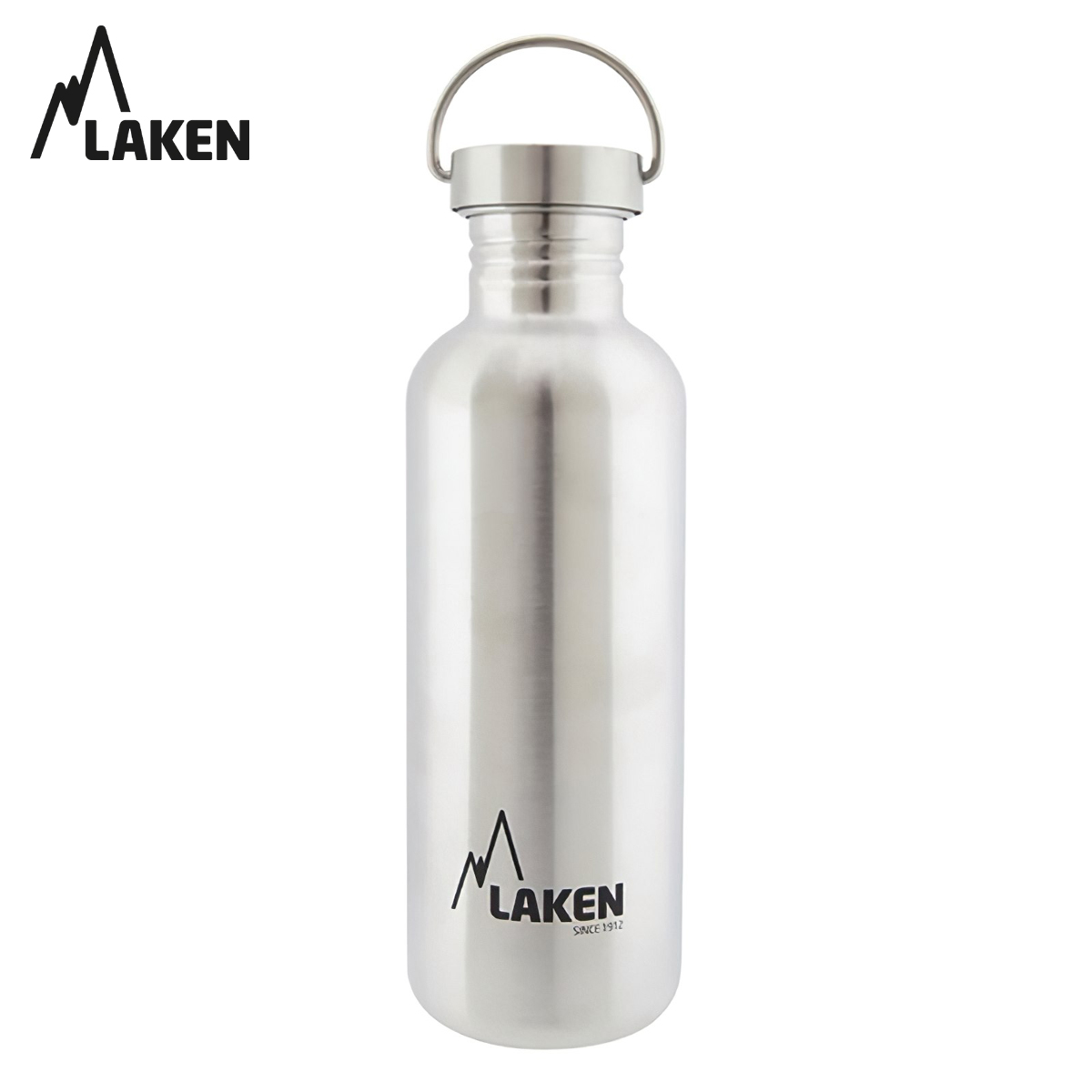 Bình Nước Inox Cắm Trại Laken Basic Steel 1L Nắp Thép