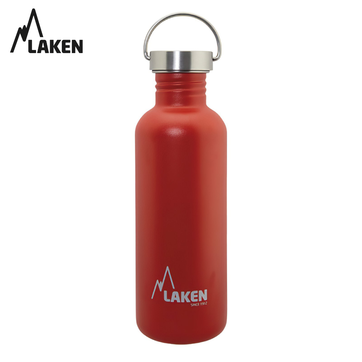 Bình Nước Inox Cắm Trại Laken Basic Steel 1L Nắp Thép