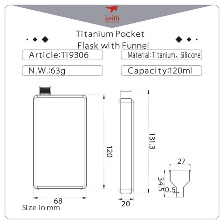 Bình Rượu Keith Titanium Flask 120ml