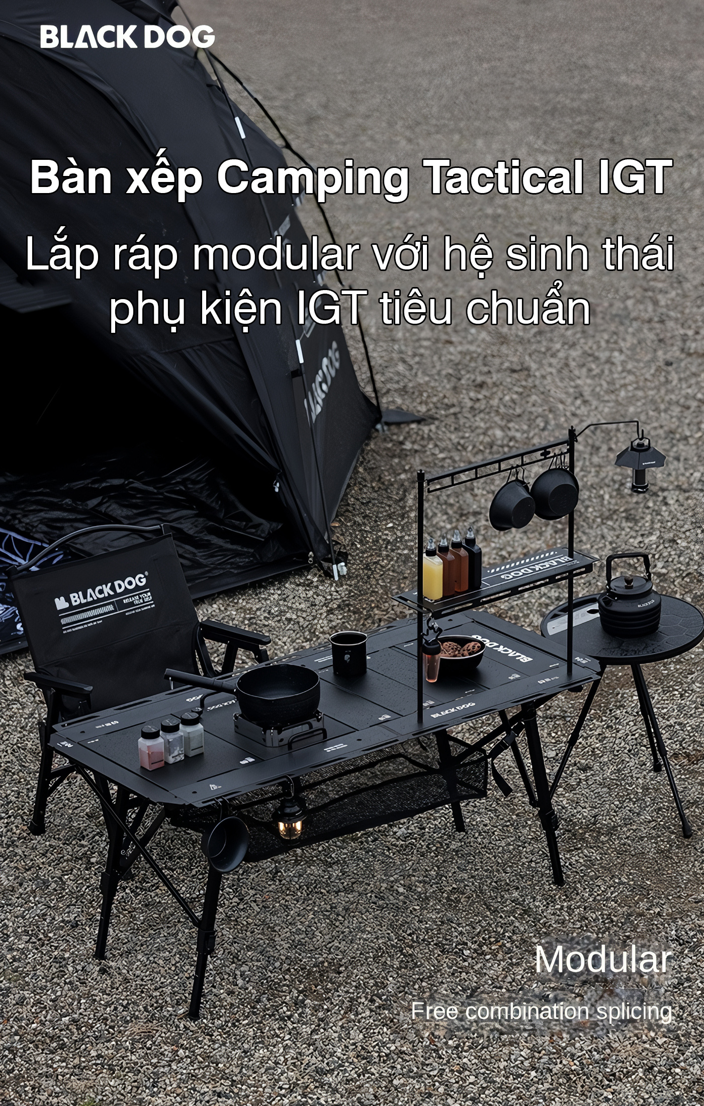 Blackdog Bàn Xếp Cắm Trại Dã Ngoại IGT Tactical 4.5 Unit CBD2550JJ011
