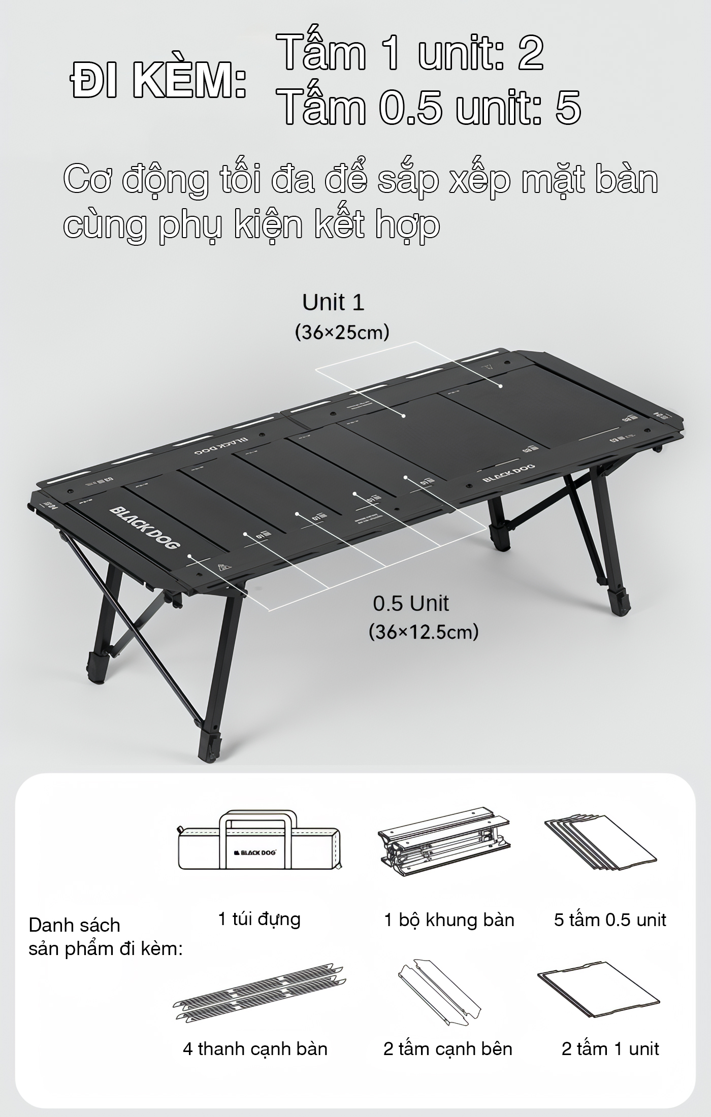 Blackdog Bàn Xếp Cắm Trại Dã Ngoại IGT Tactical 4.5 Unit CBD2550JJ011