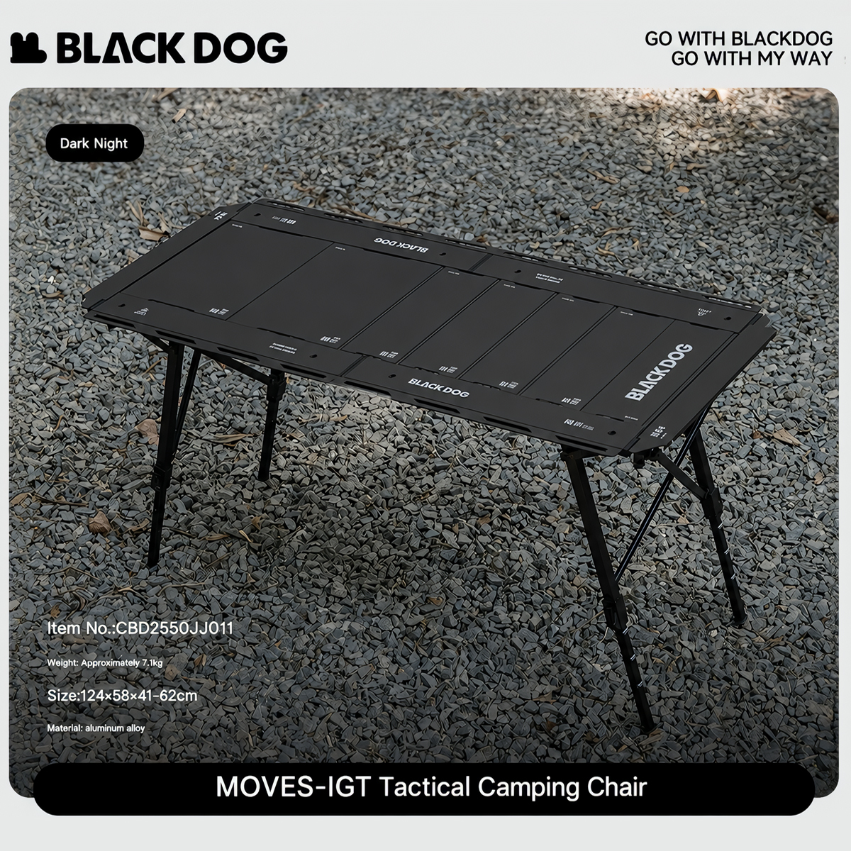 Blackdog Bàn Xếp Cắm Trại Dã Ngoại IGT Tactical 4.5 Unit CBD2550JJ011