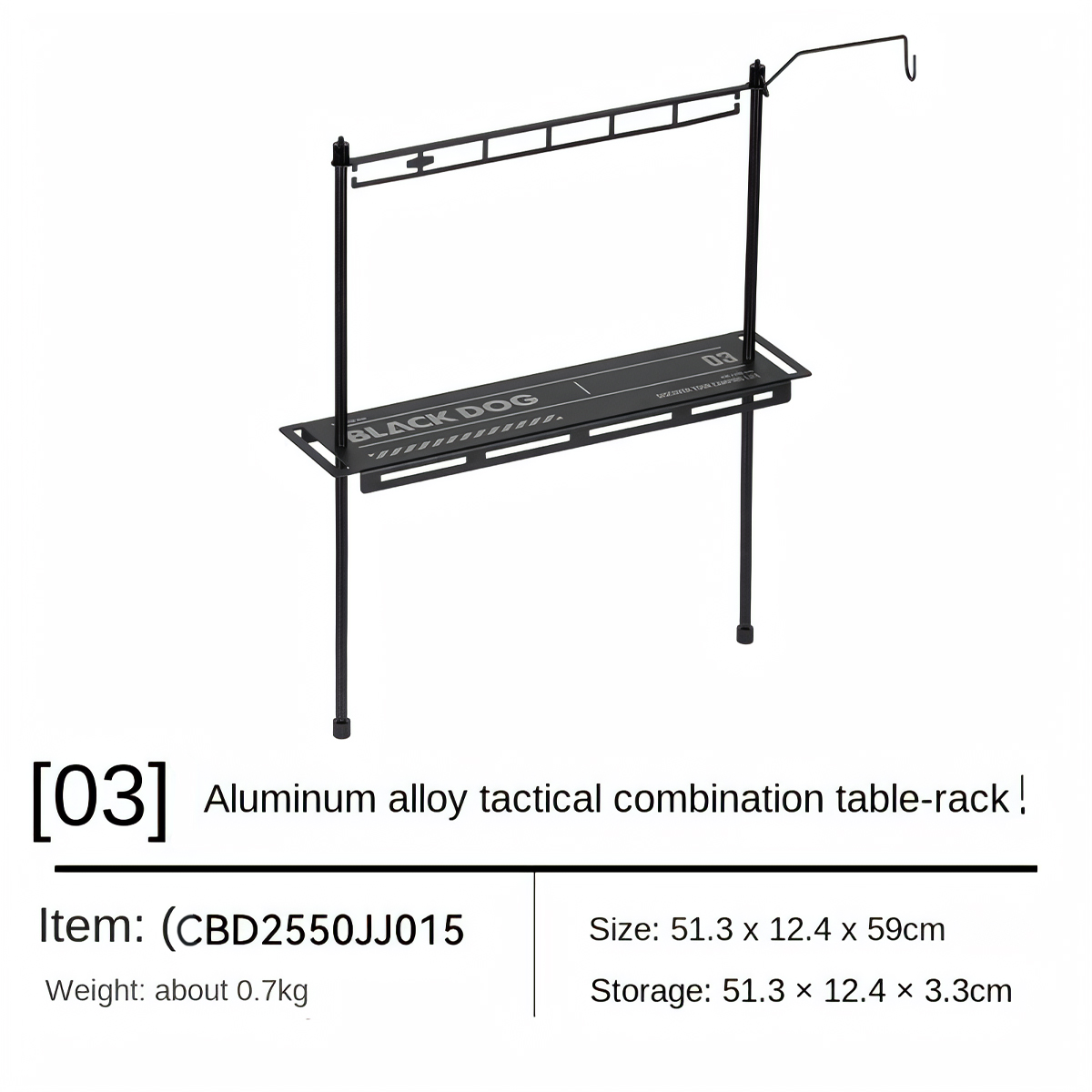 Blackdog Bàn Xếp Cắm Trại Dã Ngoại IGT Tactical 4.5 Unit CBD2550JJ011