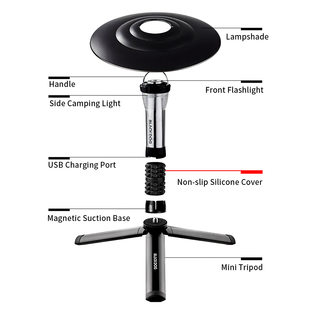 BlackDog BD-LYD003B Vỏ Silicon Bọc Đèn Cắm Trại