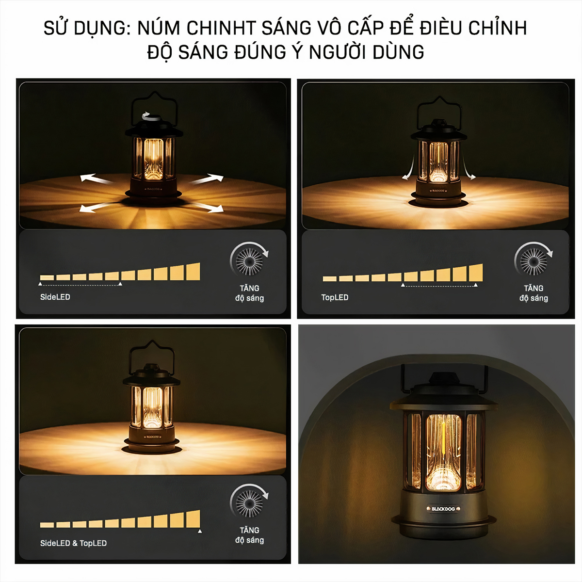 Blackdog Đèn Bão Cắm Trại Cổ Điển