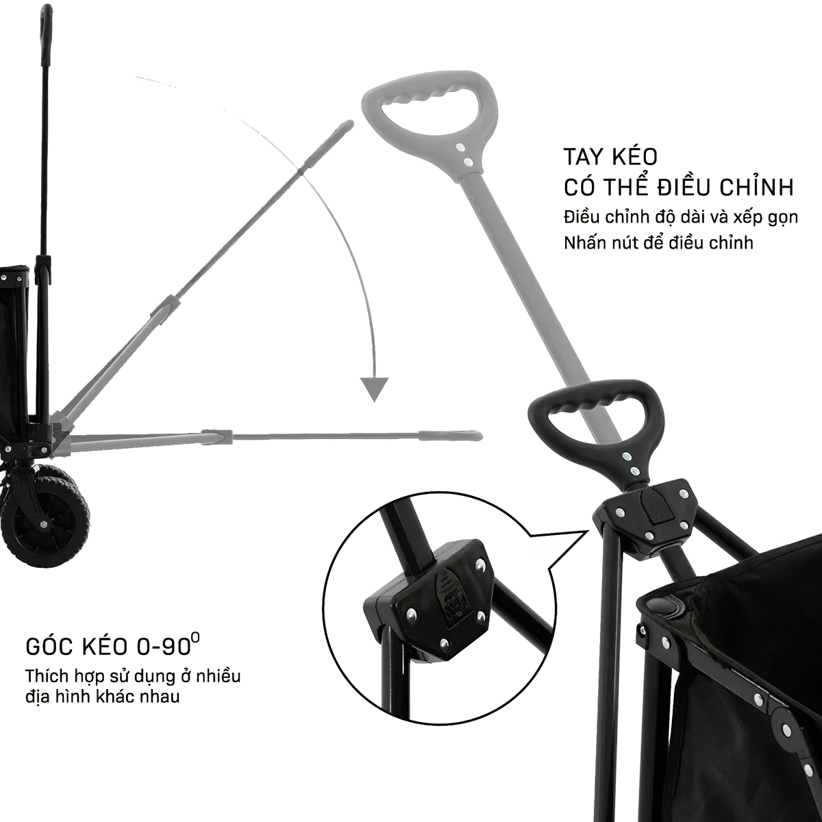 BlackDog Xe kéo cắm trại xếp gọn