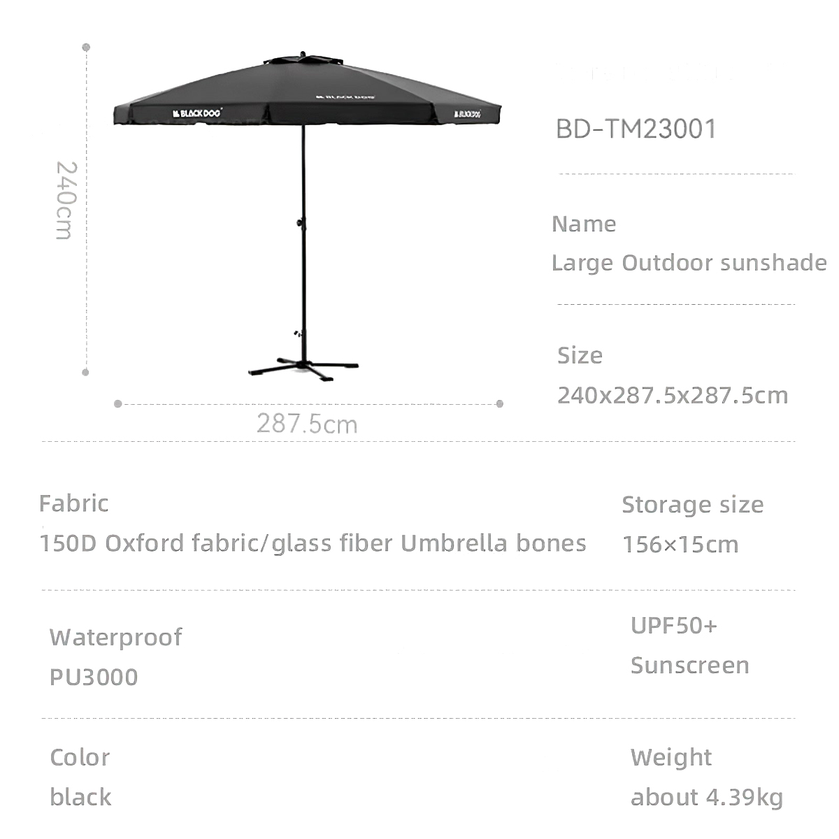 Blackdog BD-TM23001 Dù Chống Nắng UV Xếp Gọn Cắm Trại