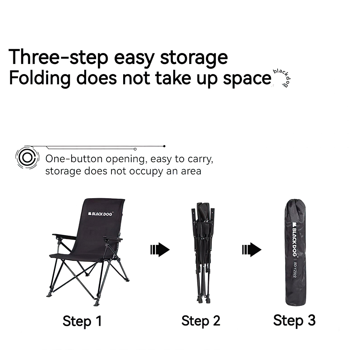 BLACKDOG BD-YZ022 Ghế Tựa Lưng Gấp Gọn Cắm Trại