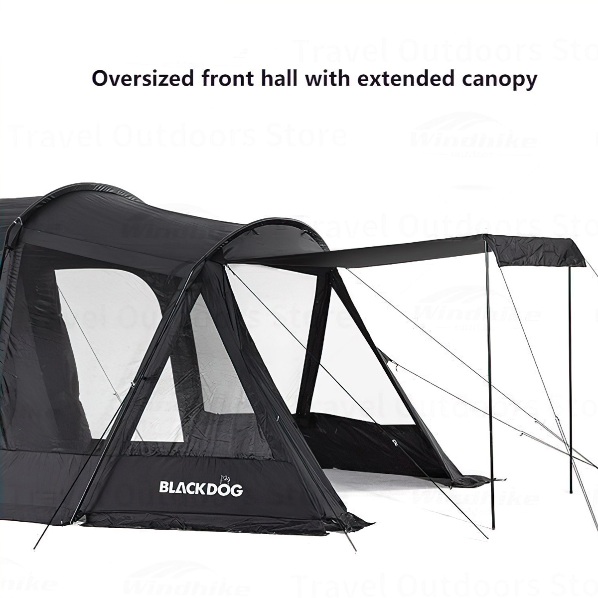 Lều Cắm Trại Du Lịch 3-4 Người Glamping Blackdog Tunnel Tent