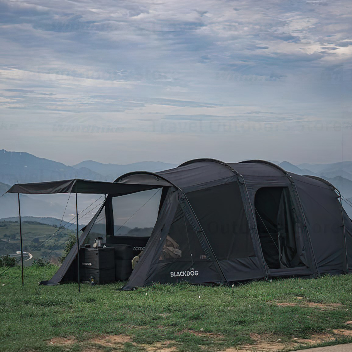 Lều Cắm Trại Du Lịch 3-4 Người Glamping Blackdog Tunnel Tent