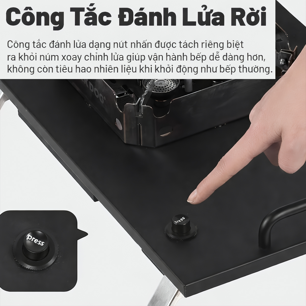 Blackdog Bếp Gas Cắm Trại IGT 5 Đầu đốt 7200W CBD2550CF010