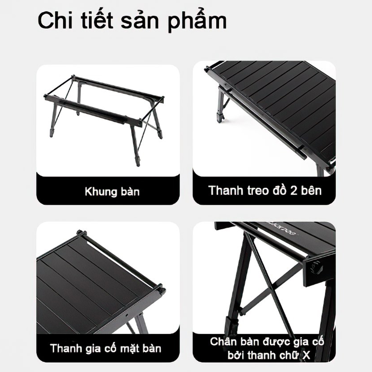 Blackdog Bàn Xếp IGT Kết Hợp Bếp Nướng Than Cắm Trại Xếp Gọn CBD2300CF012 / CBD2450JJ034 / CBD2300JJ019